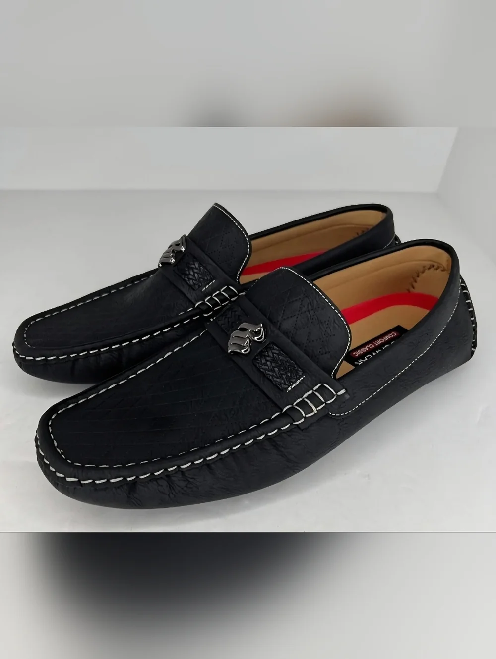 Rocawear Men's Laker Loafer Black Faux Leather Size 8.5 Retro Classy NWT